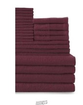 Baltic Linen 0353624310 100 Percent Cotton Complete 24 Piece Towel Set - Crimson - £89.78 GBP