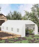 19.5 Ft x 9.8 Ft Outdoor Greenhouse w/ White PE Cover and Heavy Duty Ste... - $6,185.33 MXN