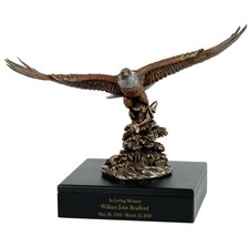 Bald Eagle Catching Fish Art &amp; Wood Cremation Urn - £318.96 GBP