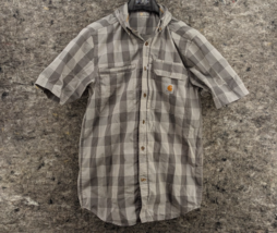 Carhartt Force Shirt Small Relaxed Fit Button Down Plaid Tan Work Vented... - $220.95 MXN