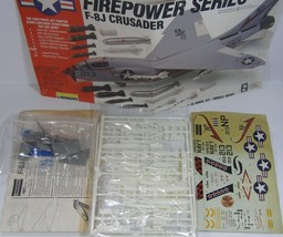 Lindberg Firepower Series F-8J Crusader Vintage Kit 1/48  Out of box & Damage - £62.90 GBP