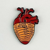 Love Hurts Anatomical Heart Enamel Pin Jewelry
