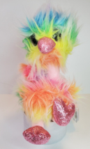 Ty Beanie Boos Asha the Ostrich Bright Rainbow Pink Glitter 6 in. Stuffed Animal - £9.34 GBP