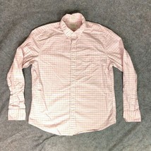 J Crew Mens Shirt Large Pink Plaid Button Up Long Sleeve Slim Casual Poc... - $18.98