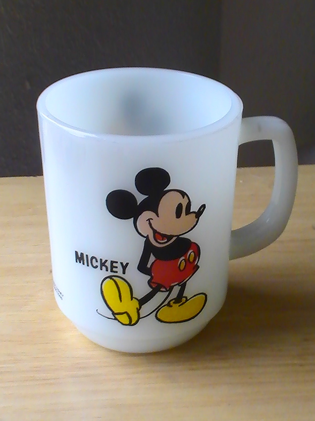 Primary image for Disney Mickey Mouse Milk Glass Coffee Cup 