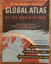 WWII 1944 Matthews-Northrup GLOBAL ATLAS of World at War History Maps #674 - £23.91 GBP