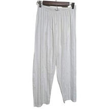 P Jamas Large White Tina Tonal Stripe Pajama Pants Wide Leg Elastic Waist  - $76.99