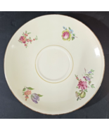 EGGSHELL NAUTILUS SAUCER L47N5 5 3/4&quot;  Pink Purple Flowers Gold Trim - $10.24