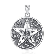925 Sterling Silver Pentagram Runes Necklaces Amulet Leather Chain Guardian Star - £37.24 GBP