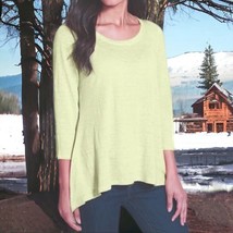 NWT $178 Eileen Fisher Scoop Neck Top Small 6 8 Honeydew Slubby Organic Linen - £64.95 GBP