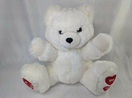 Main Joy Ltd White Bear Plush 14 Inch Hug Me Hearts Stuffed Animal Toy - $16.95