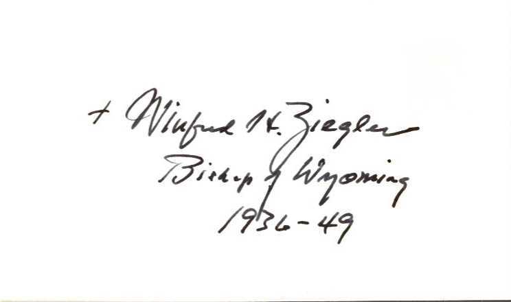 Winfred Ziegler (d. 1972) Signed Autographed Signature Card &quot;Bishop of W... - $15.00