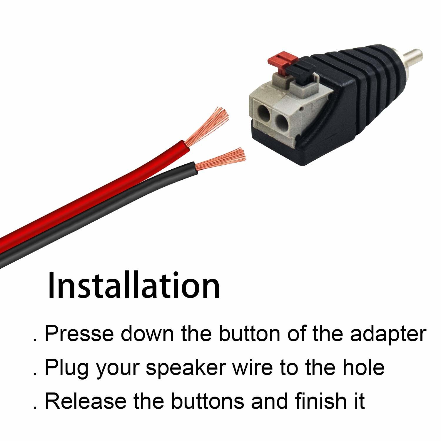 Speaker wire to rca adapter converter rca to speaker wire adapter