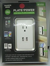 Sharper Image Plate Power USB Wall Plate Charger BRAND NEW SEALED BOX Surge - £12.56 GBP