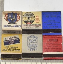 Rare Lot Of 6 Matchbooks All Different Rare &amp; Old 3 With Foxing gmg Fron... - $34.65