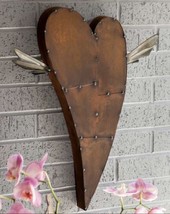 WINGED RUSTIC METAL PATCHWORK HEART HANDCRAFTED 15”x20” - £361.84 GBP