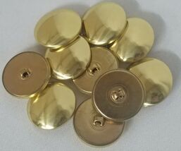 10 Count Buttons - Brass Metallic Gold Shank Dutch Costume Coat Buttons ... - $5.00