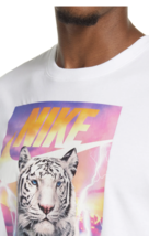 Nike Men&#39;sTiger  High Summer Photo Short Sleeve T-Shirt Tiger White  Rare. - $19.99