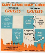 Hudson River Day Line Cruises Brochure Manhattan Hyde Park West Point 1950&#39;s - £14.24 GBP
