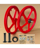 BMX Bicycle 20&quot; PVC Sport Rim Complete (RED) Wheelset-Hub SeT- Freewheel... - £55.74 GBP