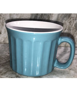 Oversized Turquoise Stoneware Soup/Cereal/Coffee Drinking Mug/Cup 20oz B... - $190.07 MXN
