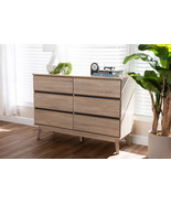 Yelena Light Oak and Dark Gray 6-Drawer Dresser - $6,722.05 MXN