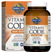 Garden of Life Vitamin Code RAW IRON 30 Veg Caps Each Exp 09/2026 - $11.87