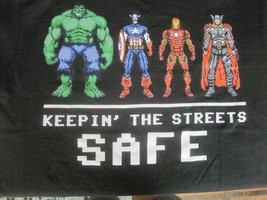 MARVEL T Shirt sz M Super Heroes Keepin the Streets Safe Hulk Thor America EUC - £6.98 GBP