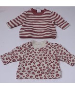 NEW Baby Infant Fleece Sweat Shirt Set of 2 Stripes &amp; Leopard NB Newborn - $13.55 CAD