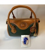 Vtg Dooney &amp; Bourke Green &amp; Brown All Weather Leather Satchel Shoulder B... - €584,69 EUR