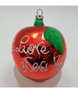 Red Big Apple I Love New York Blown Glass Christmas tree Ornament Large ... - £15.72 GBP