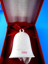 Hallmark 2008 White Bisque Porcelain Bell w tree Mint in Original Box  3... - $11.87