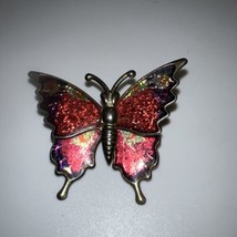 Butterfly Brooch Vintage Colorful Fun Everyday Jacket Blazer Lapel - £7.81 GBP