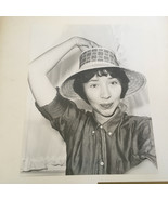 Large matted VTG black and white photo portraits young woman in hat konica - $39.55