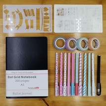 Dotted Journal Starter Kits: Hardcover Dotted Notebok, Colorful Pens & Stencils - $30.00