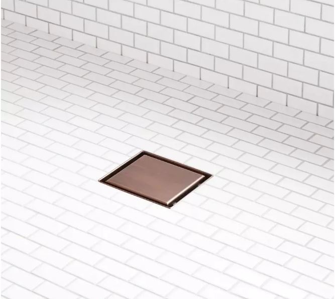 New Oil Rubbed Bronze 4&quot; Ortiz Square Shower Drain with Drain Flange by ... - $129.95