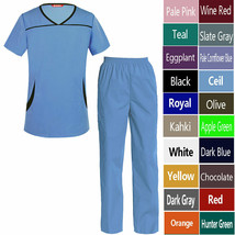 Women&#39;s Scrub Set Medical Nursing Uniform Set Top and Pants - £30.81 GBP