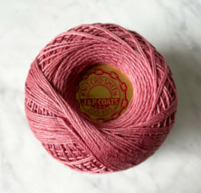 Vintage J &amp; P Coats Knit-Cro-Sheen Cotton Crochet Thread - Color Rose 20... - £4.44 GBP