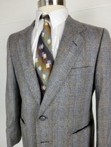 Vintage Givenchy Windowpane Wool Tweed Sport Coat Jacket 38 - £46.72 GBP