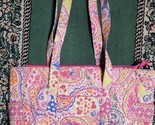 Quilted ~ Multicolored  ~ Fabric Bag ~ Pink Lined ~ Purse ~ Handbag - £18.02 GBP