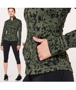 Lululemon Women&#39;s Size 6 Full Zip Scuba Hoodie Green &amp; Black Floral Prin... - $809.56 MXN