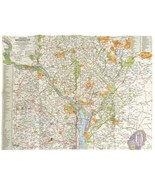 Vtg 1964 Washington DC Map Suburban Tourist Arlington Pentagon The Mall ... - $12.99 CAD