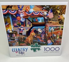 Buffalo Games Country Life 1000 Piece Puzzle  Patriotic Road Trip Wagon ... - $15.56