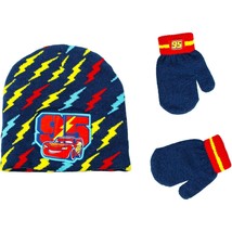 Toddler Boys Cars Hat and Mittens 2T-5T Disney Lightning McQueen Knit Cap - £6.36 GBP