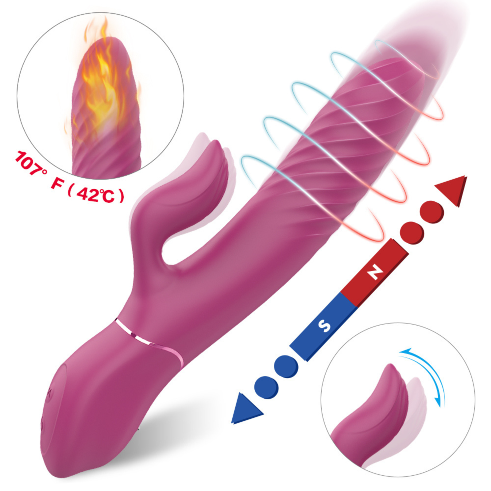 NIP Rabbit Vibrator Personal Massager 18 Massaging Modes with Heating Fu... - $45.99