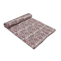 Indian Kantha Quilt Handmade Hand Block Print Bedspread Throw Vintage Print Gudr - £55.94 GBP