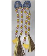 Farmhouse Pastel Wooden Bead Easter Garland 27.5 Inch Yellow Chicks Lot ... - €16,73 EUR