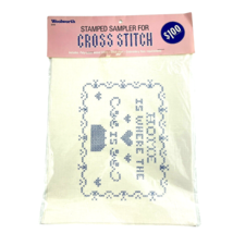 Woolworth Stamped Cross Stitch Sampler Home is Where the Heart Is - £9.80 GBP