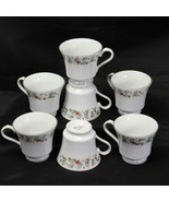 China Pearl Noel Christmas Cups Black Back Stamp Lot of 7 Xmas - $14.29 CAD