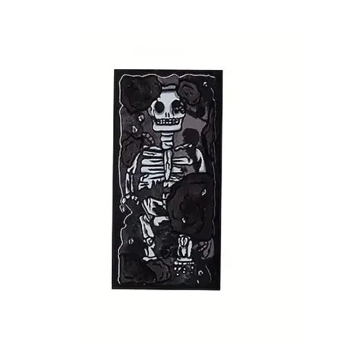 PAPBRIKS Skeleton Portrait Painting Picture Halloween 2X4 printed piece ... - £2.82 GBP